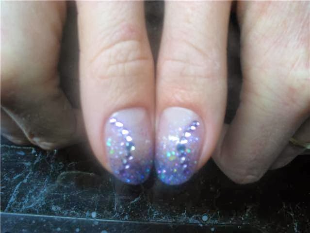 Lila glitter met steentjes